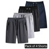 Combo of 4 Men's Stretchable Cotton Shorts for Summers 🌞( Use Coupon- GetToday100)