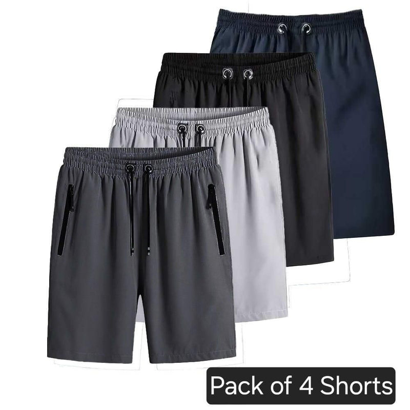 Combo of 4 Men's Stretchable Cotton Shorts for Summers 🌞( Use Coupon- GetToday100)