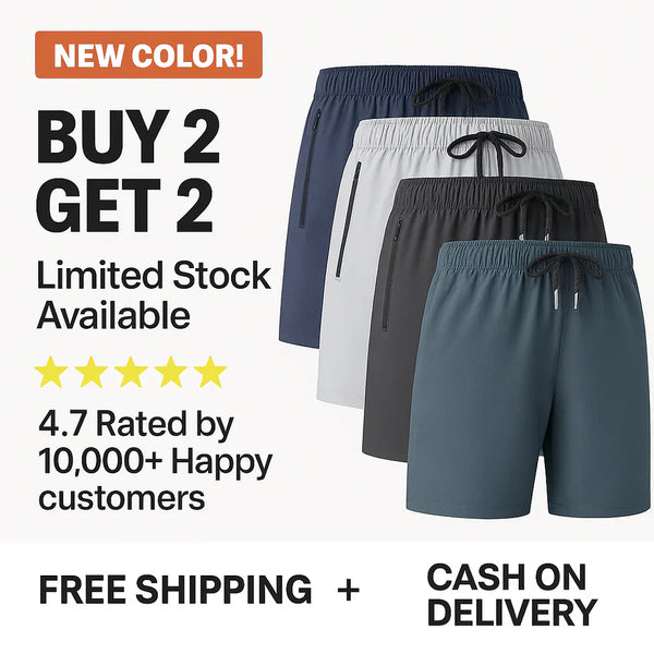 Combo of 4 Men's Stretchable Cotton Shorts for Summers 🌞( Use Coupon- GetToday100)