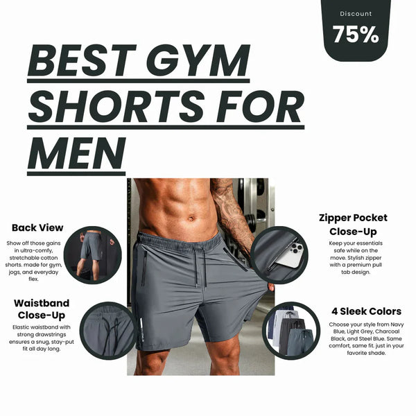 Combo of 4 Men's Stretchable Cotton Shorts for Summers 🌞( Use Coupon- GetToday100)